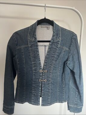Jean Jacket with Decorative Clasps Corset style